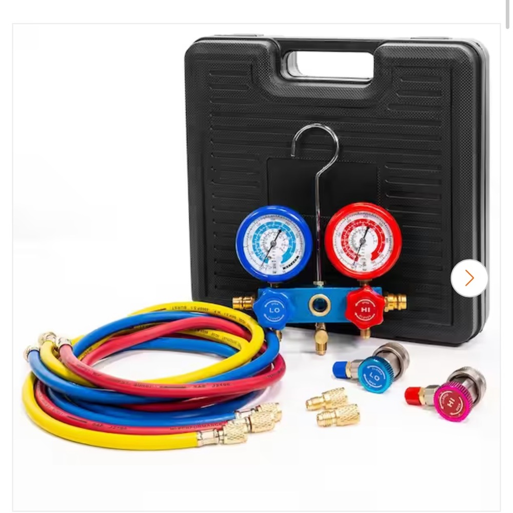 Pittsburgh AC Manifold Gauge Set R-134A R-407C / R-404A Air Conditioning Systems